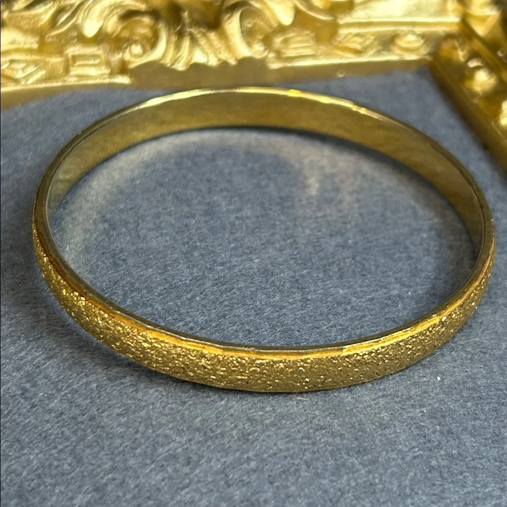 Monet Shimmering Gold Textured Bangle